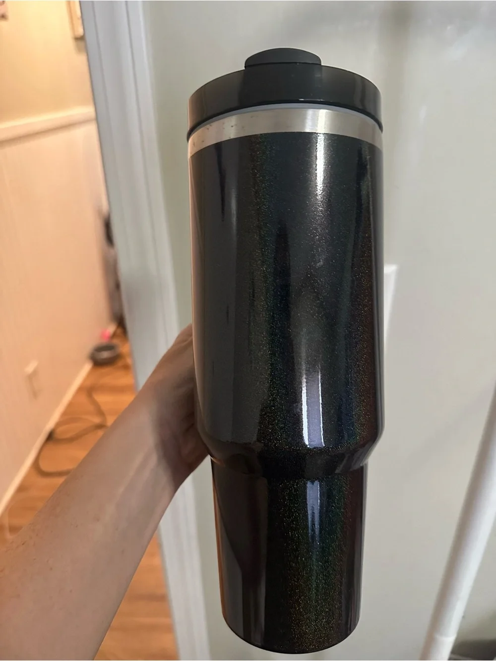 Black iridescent large water tumbler